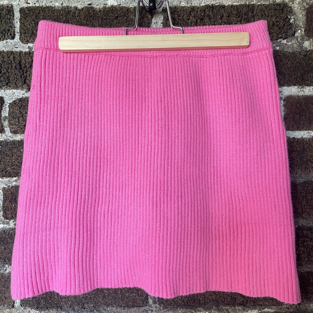 NWT ZARA pink knit mini skirt M